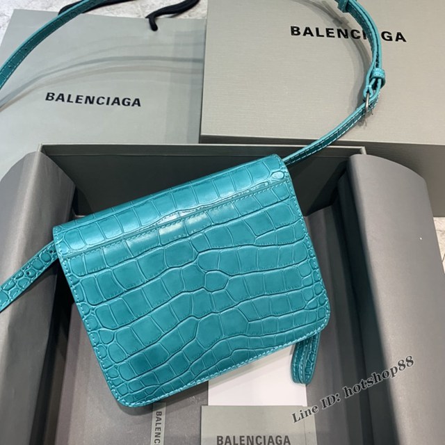 Balenciaga專櫃爆款肩背女包 巴黎世家最新鱷魚紋box單肩斜跨包 fyj1601